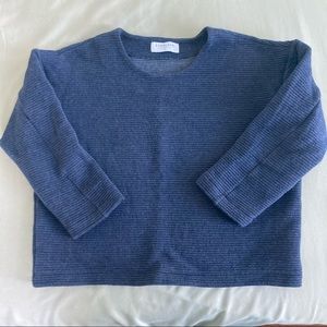 Everlane Boxy Ribbed Charcoal/Navy Sweater XS : Discontinued Style